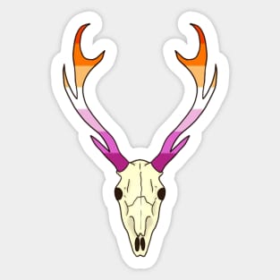 Lesbian Pride Deer Skull Sticker